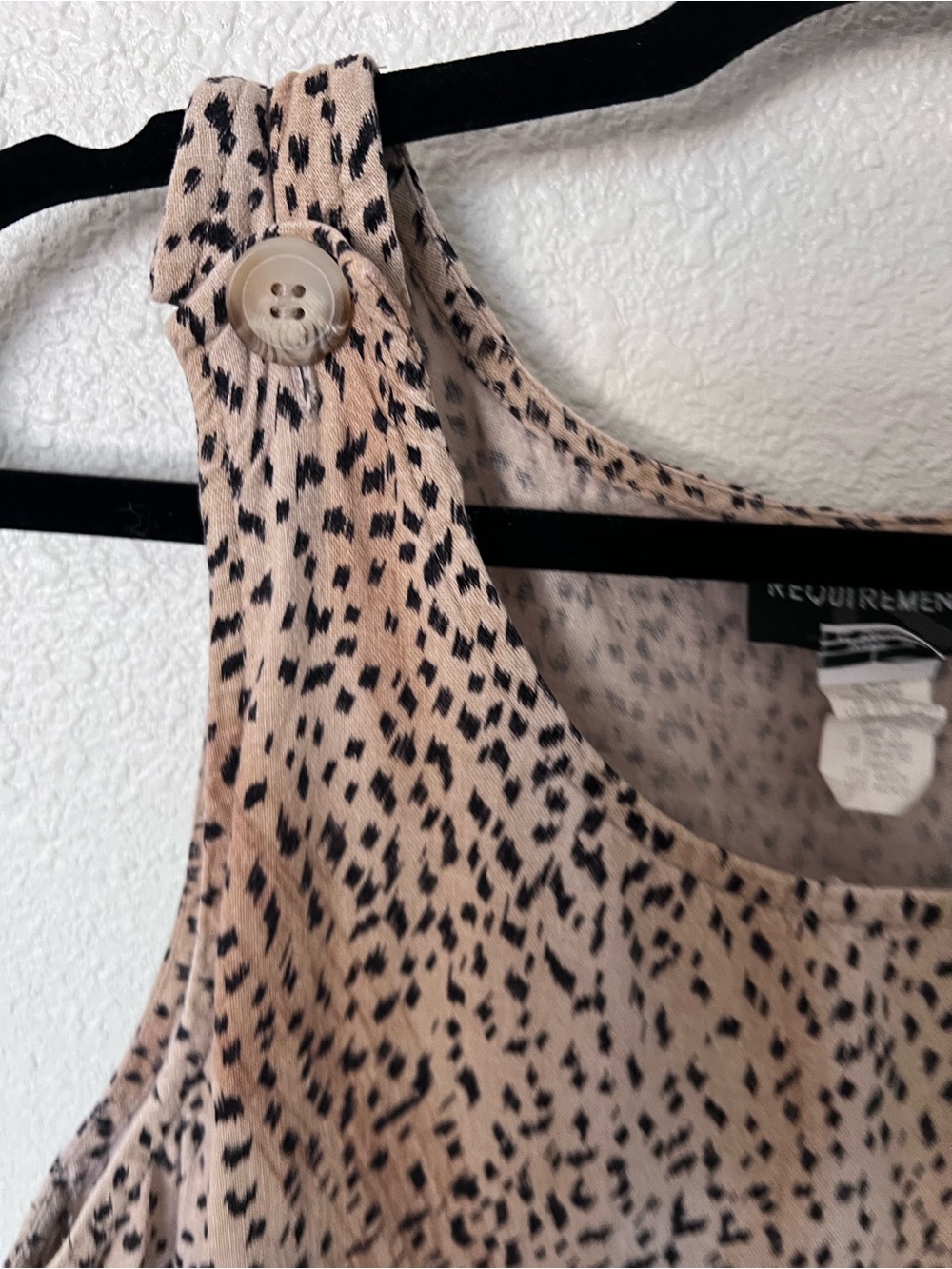 Requirements Beige and Black Sleeveless Maxi Dress with Animal Dot Print sz leg - Picture 6 of 7
